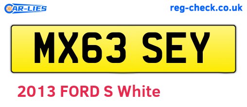 MX63SEY are the vehicle registration plates.