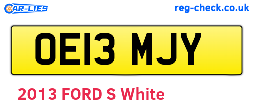 OE13MJY are the vehicle registration plates.