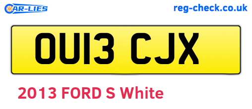 OU13CJX are the vehicle registration plates.