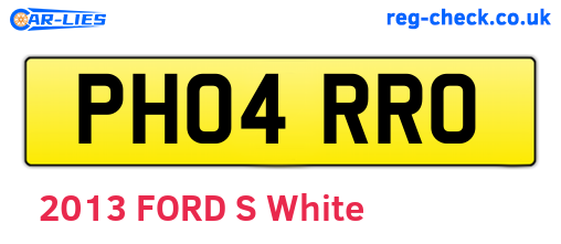 PH04RRO are the vehicle registration plates.