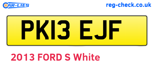 PK13EJF are the vehicle registration plates.