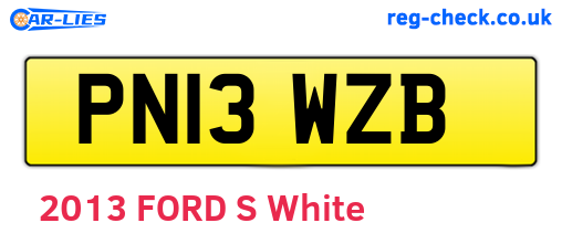 PN13WZB are the vehicle registration plates.
