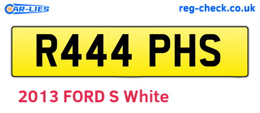 R444PHS are the vehicle registration plates.