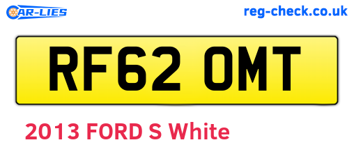 RF62OMT are the vehicle registration plates.