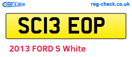 SC13EOP are the vehicle registration plates.