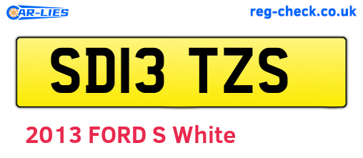 SD13TZS are the vehicle registration plates.