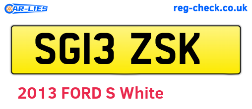 SG13ZSK are the vehicle registration plates.