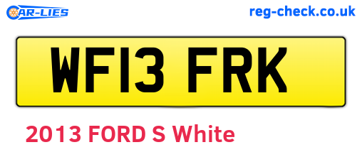 WF13FRK are the vehicle registration plates.