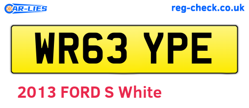 WR63YPE are the vehicle registration plates.