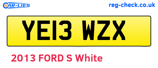 YE13WZX are the vehicle registration plates.