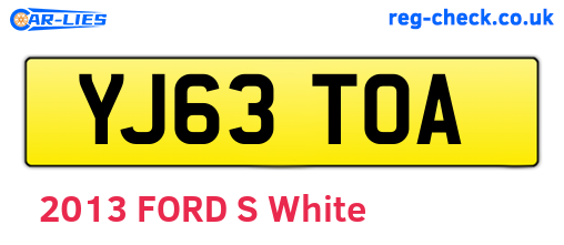 YJ63TOA are the vehicle registration plates.