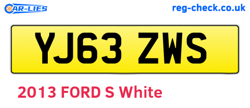 YJ63ZWS are the vehicle registration plates.