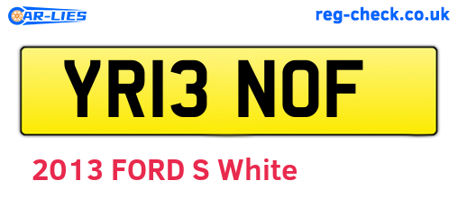 YR13NOF are the vehicle registration plates.