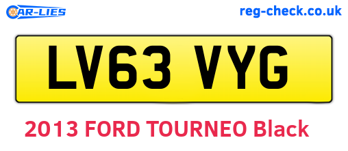 LV63VYG are the vehicle registration plates.