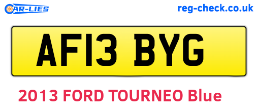 AF13BYG are the vehicle registration plates.