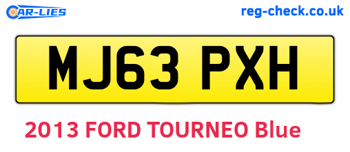MJ63PXH are the vehicle registration plates.