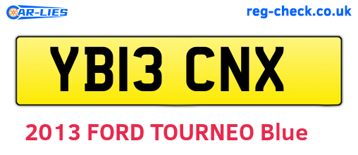 YB13CNX are the vehicle registration plates.