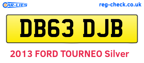 DB63DJB are the vehicle registration plates.
