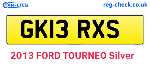 GK13RXS are the vehicle registration plates.