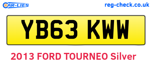 YB63KWW are the vehicle registration plates.