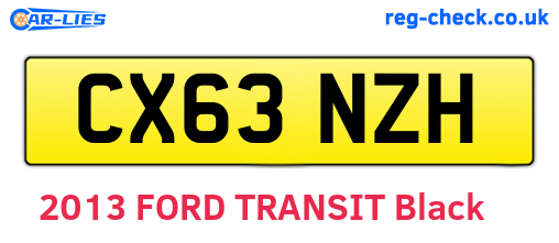 CX63NZH are the vehicle registration plates.