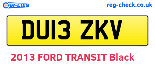DU13ZKV are the vehicle registration plates.