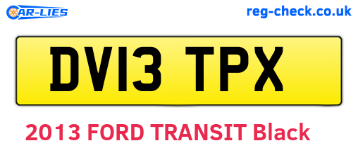DV13TPX are the vehicle registration plates.