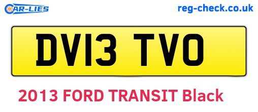 DV13TVO are the vehicle registration plates.