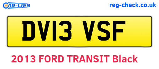 DV13VSF are the vehicle registration plates.