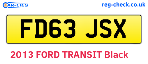 FD63JSX are the vehicle registration plates.