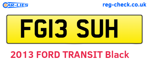 FG13SUH are the vehicle registration plates.