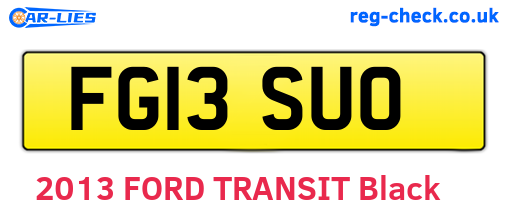 FG13SUO are the vehicle registration plates.