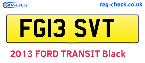 FG13SVT are the vehicle registration plates.
