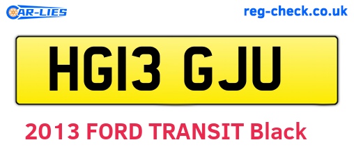 HG13GJU are the vehicle registration plates.