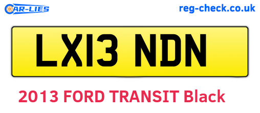 LX13NDN are the vehicle registration plates.