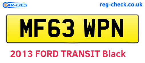 MF63WPN are the vehicle registration plates.