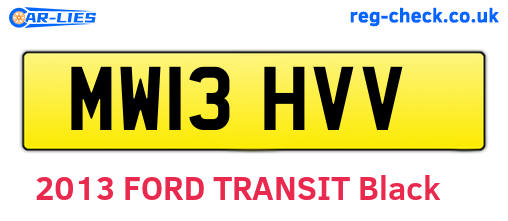 MW13HVV are the vehicle registration plates.