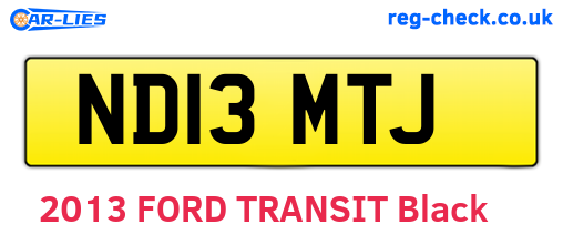 ND13MTJ are the vehicle registration plates.