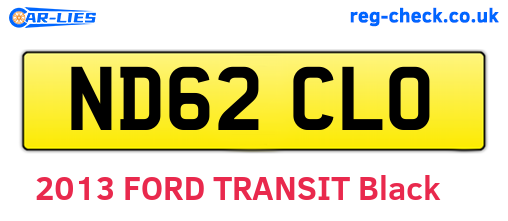 ND62CLO are the vehicle registration plates.