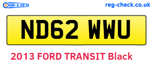 ND62WWU are the vehicle registration plates.