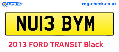 NU13BYM are the vehicle registration plates.