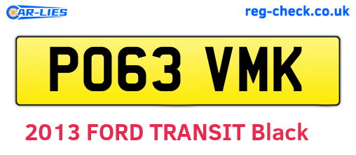 PO63VMK are the vehicle registration plates.