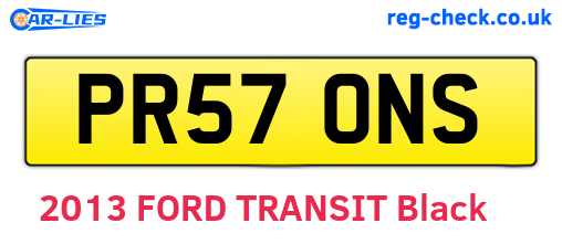 PR57ONS are the vehicle registration plates.