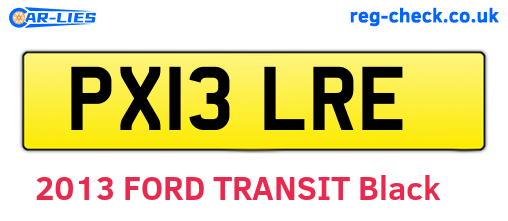 PX13LRE are the vehicle registration plates.