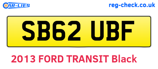 SB62UBF are the vehicle registration plates.