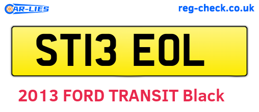 ST13EOL are the vehicle registration plates.