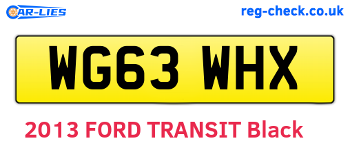 WG63WHX are the vehicle registration plates.