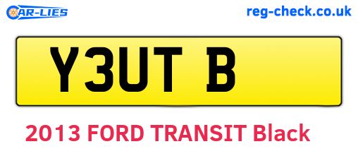 Y3UTB are the vehicle registration plates.