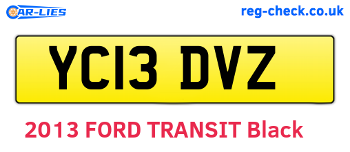 YC13DVZ are the vehicle registration plates.