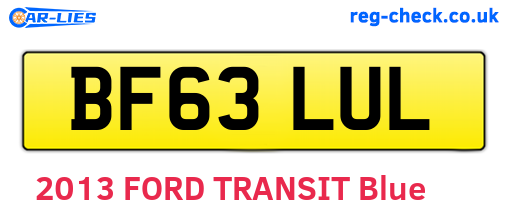 BF63LUL are the vehicle registration plates.
